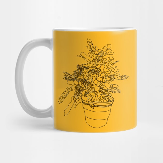 Beautiful house plant line art by Earthy Planty